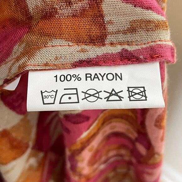 NWT ROCK FLOWER PAPER cranberry lightweight boho tie neck tunic Women's small - Picture 4 of 5